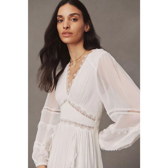 Anthropologie Rococo Sand Mia Long-Sleeve Ruffled Maxi Dress $545 - Picture 3 of 8